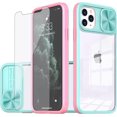 thumbnail image 1 of Phone Case for iPhone 11 Pro Max 6.5 with Tempered Glass Screen Protector Cover and Camera Cover Slide 360 Full Body Protection Slim Clear Bumper Cell Accessories iPhone11 11pro Promax i XI Plus Blue, 1 of 7