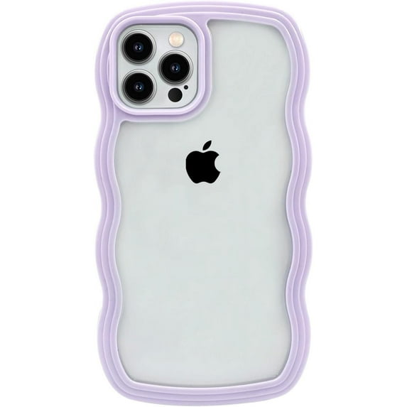 Phone Case for iPhone 11 Pro Max, Cute Curly Wave Frame Shape Shockproof Soft iPhone Case for Women Girls, TPU Bumpers Back Phone Cover for iPhone 11 Pro Max (6.5 inch), Purple