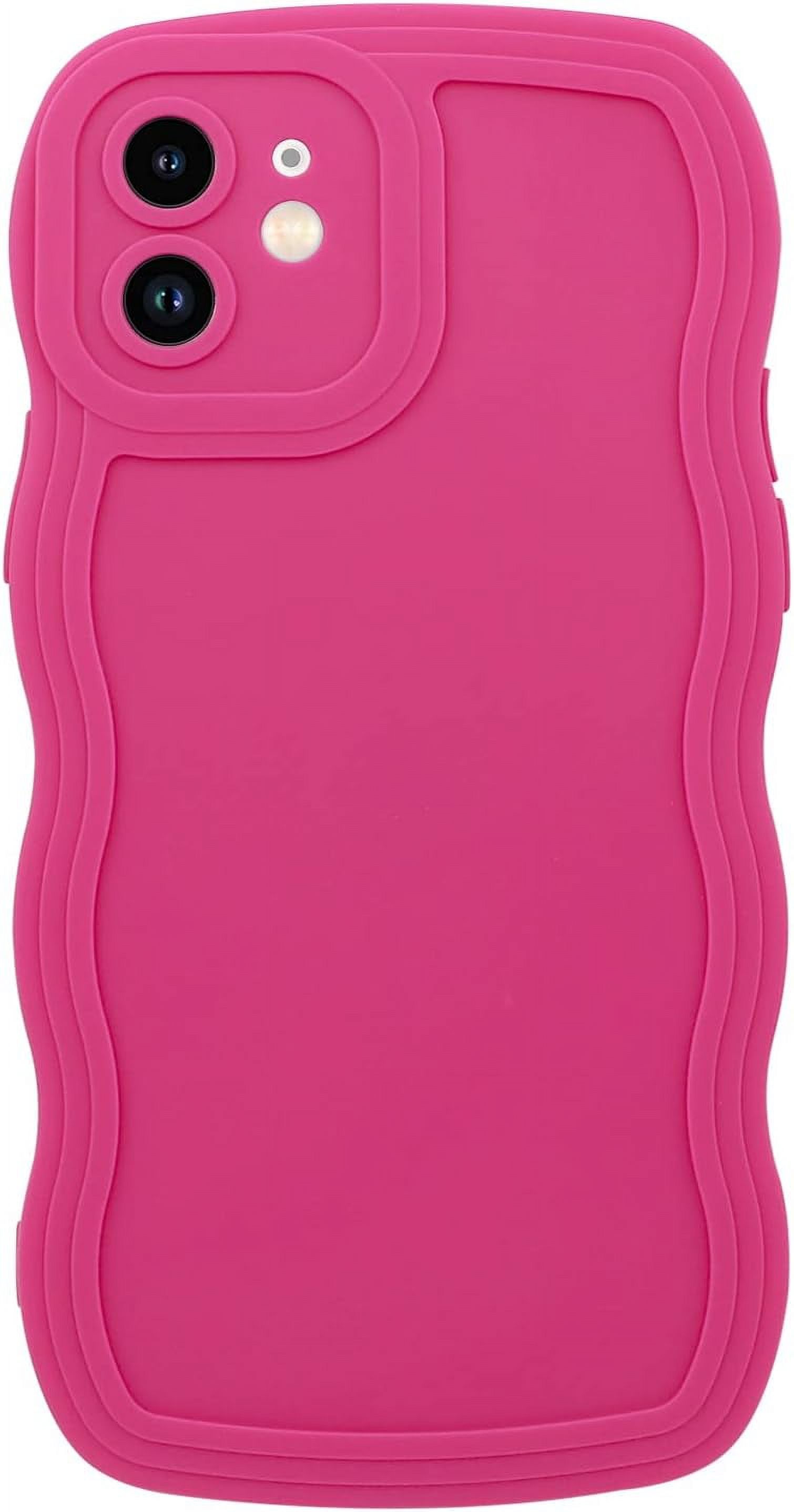 Phone Case for iPhone 12 Mini, Solid Color Curly Wave Frame Soft TPU