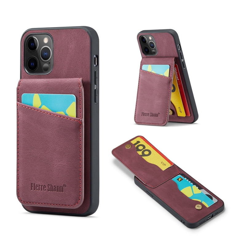 Phone Case for iPhone 12 Pro Max, Back Credit Card Holder Wallet