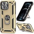 thumbnail image 1 of Phone Case for iPhone 12 Pro Max Case for Men Women iPhone 12 Pro Max Phone Case,with Finger Ring Stand,with Magnetic Kickstand,for iPhone 12 Pro Max 6.7" Gold, 1 of 12