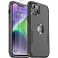 thumbnail image 1 of Phone Case for iPhone 13 and iPhone 14, Non-Slip Shockproof 10 Ft Military Dropproof Phone Case with 2 Tempered Glass Screen Protectors, 6.1 Inch (Black), 1 of 7