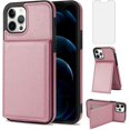 thumbnail image 1 of Phone Case for iPhone 13 Pro Max 2021 6.7 inch Wallet Cover with Screen Protector RFID Slim Credit Card Holder Slot Stand Cell iPhone13promax 5G i Phone13Max Plus iPhone13 ProMax Women Men Rose gold, 1 of 13