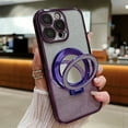 thumbnail image 1 of Phone Case for iPhone 13 Pro Max Case Kickstand Ring Holder Glitter Powder Mirror Compatible with iPhone 13 Pro Max Built-in Camera Lens Protector Shockproof Phone Case,Darkpurple, 1 of 9