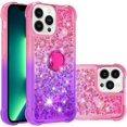 thumbnail image 1 of Phone Case for iPhone 13 Pro Max (Not fit 13 Pro), Shiny Bling Quicksand Effect TPU Bumper Case with Four Corners Anti-Fall Heavy Protection Cover for iPhone 13 Pro Max (6.7) Pink Purple, 1 of 14
