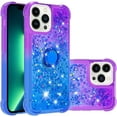 thumbnail image 1 of Phone Case for iPhone 13 Pro Max (Not fit 13 Pro), Shiny Bling Quicksand Effect TPU Bumper Case with Four Corners Anti-Fall Heavy Protection Cover for iPhone 13 Pro Max (6.7) Purple Blue, 1 of 7