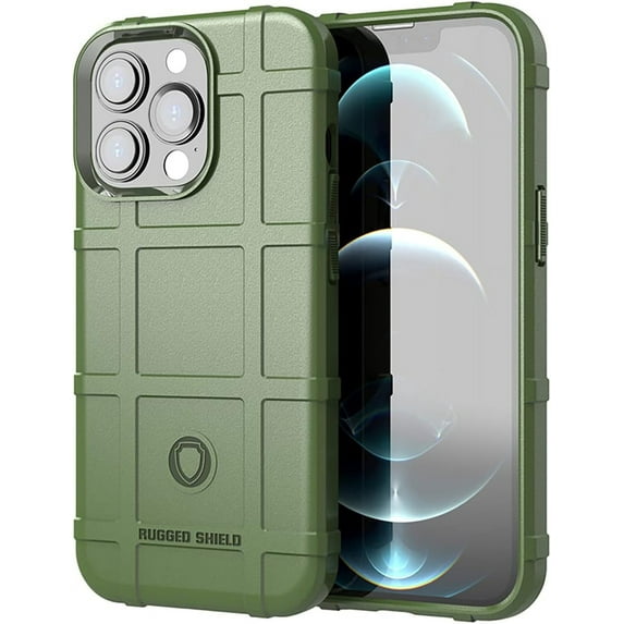 Phone Case for iPhone 13 Pro (Not fit iPhone 13), Rugged Shield Slim Case with Military Grade Shockproof,Drop-Tested and Camera Lens Protection Cover for iPhone 13 Pro (6.1) HD Green