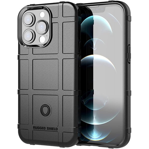 Phone Case for iPhone 13 Pro (Not fit iPhone 13), Rugged Shield Slim Case with Military Grade Shockproof,Drop-Tested and Camera Lens Protection Cover for iPhone 13 Pro (6.1) HD Black