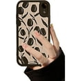 thumbnail image 1 of Phone Case for iPhone 14 Case Flower,Cute Fashion Black Oil Painting Floral Protective Shockproof Luxury Women Girl Case Design for iPhone 14 6.1 inches, 1 of 11