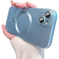 thumbnail image 1 of Phone Case for iPhone 14 Magnetic Case [Adaptation with Magsafe] Matte Luxury Soft Metallic Luster Design for iPhone 14 6.1'' with Camera Protector-Blue, 1 of 14
