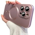 thumbnail image 1 of Phone Case for iPhone 14 Pro  Case [Adaptation with Magsafe] Matte Luxury Soft Metallic Luster Design for iPhone 14 Pro 6.1'' with Camera Protector-Pink, 1 of 14