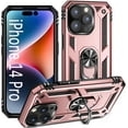 thumbnail image 1 of Phone Case for iPhone 14 Pro Case, [ Military Grade ] 15ft. Drop Tested Protective Case with Magnetic Car Mount Ring Holder Stand Cover for iPhone 14 Pro 6.1" - Rose Gold, 1 of 12