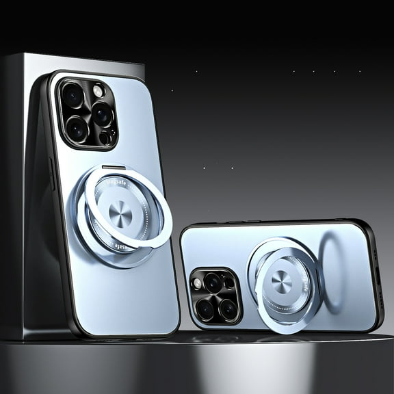 Phone Case for iPhone 14 Pro Max, With 360° Rotatable Ring Holder Invisible Stand [Compatible with MagSafe] Ultra Slim Men Women Shockproof Anti-fall Protective Phone Cover,Blue