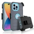thumbnail image 1 of Phone Case for iPhone 14 Pro Max Case,Heavy Duty Hard Shockproof Armor Protector Case Cover with Belt Clip Holster for Apple iPhone 14 Pro Max 6.7 5G 2022 Phone Case Gray/Black, 1 of 7