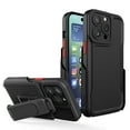 thumbnail image 1 of Phone Case for iPhone 14 Pro Max Case,Heavy Duty Hard Shockproof Armor Rugged Protector Case Cover with Belt Clip Holster for Apple iPhone 14 Pro Max 6.7 5G 2022 Phone Case, Black, 1 of 13