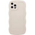 thumbnail image 1 of Phone Case for iPhone 14 Pro Max, Solid Color Curly Wave Frame Soft TPU Bumpers Back Phone Cover for iPhone 14 Pro Max (6.7 inch), Cute iPhone Case for Women Girls, White, 1 of 13