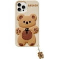 thumbnail image 1 of Phone Case for iPhone 15 Plus Case Cute iPhone Case with Keychain Funny iPhone 15 Plus Case Bear Khaki 3D iPhone Case Soft Silicone Shockproof Protective Case Cover for Women Girls, 1 of 13
