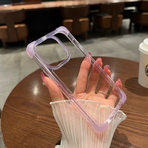 Phone Case for iPhone 15 Pro Clear Soft Case Slim Crystal Shockproof Transparent Case [Anti Yellowing][Drop Protection], Precise Camera Lens Cutouts iPhone 15 Pro Cover, Purple