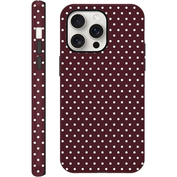Phone Case for iPhone 15 Pro Cute Trendy Pattern Case 6.1", Aesthetic Stylish Print Design Matte Cover Hard PC Shockproof Soft TPU Protection Girls Women Funda, Burgundy Wine Red