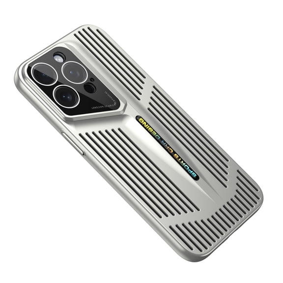 Phone Case for iPhone 16, Heat dissipation Cooling Luxury Lightweight Anti-Scratch Anti-Fingerprint Shockproof Ultra Slim Plating PC Material Breathable Cover for iPhone 16, Silver