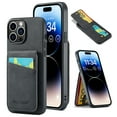 thumbnail image 1 of Phone Case for iPhone 16 Pro, Back Credit Card Holder Wallet Cover Study Kickstand PU Leather Magnetic Clasp RFID Blocking Case for iPhone 16 Pro Cases Women, Black, 1 of 9