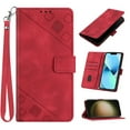 thumbnail image 1 of Phone Case for iPhone 16 Pro Case, Premium PU Leather Card Holder Wrist Strap Magnetic Closure Flip Stand Function TPU Interior Book Cover for iPhone 16 Pro Wallet Case, Red, 1 of 5