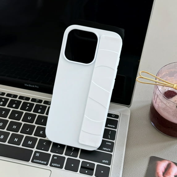 Phone Case for iPhone 16 Pro, Hand Strap Anti-Scratch Protective Drop Proof Anti-Fingerprint Slim Fit Durable TPU PC Case for Apple iPhone 16 Pro, White