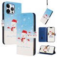 thumbnail image 1 of Phone Case for iPhone 16 Pro Max, Luxury Christmas Pattern Card Slots Cash Pocket Magnetic Clasp Full Body Protection Shockproof Kickstand Wallet Flip Case with Wrist Strap for iPhone 16 Pro Max, B, 1 of 9