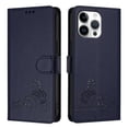 thumbnail image 1 of Phone Case for iPhone 16 Pro Max Wallet Case Cat Pattern PU Leather Case with [RFID Blocking] Card Slots Kickstand Shockproof Magnetic Flip Cover, Blue, 1 of 7