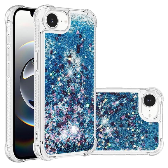 Phone Case for iPhone 16E / iPhone SE4 (2025) Cover Sparkle Glitter Floating Liquid Quicksand Shockproof Soft Silicone TPU Bumper Protective Cover for iPhone 16E / iPhone SE4 (2025) Case, S5