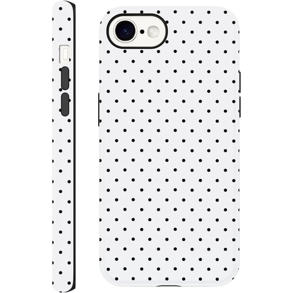Phone Case for iPhone 16e Cute Trendy Pattern Case 6.1", Aesthetic Stylish Print Design 2-in-1 Matte Cover Hard PC Shockproof Soft TPU Protection Girls Women Funda, White