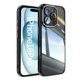 thumbnail image 1 of Phone Case for iPhone 16e, Lightweight Clear Back with Lens Protector, TPU + PC Material, Anti-Scratch Shockproof Ultra Slim Case Cover for iPhone 16e, Black, 1 of 6