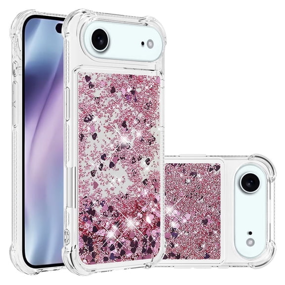 Phone Case for iPhone 17 Air Cover Sparkle Glitter Floating Liquid Quicksand Shockproof Soft Silicone TPU Bumper Protective Cover for iPhone 17 Air Case, S1