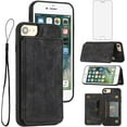 thumbnail image 1 of Phone Case for iPhone 7/8/SE 2020/2022 Wallet Cover with Screen Protector Card Holder Stand Magnetic Cell Accessories iPhone7 iPhone8 7s 8s i SE2020 SE2022 2/2nd/3/3rd Generation SE2 SE3 Women Black, 1 of 13