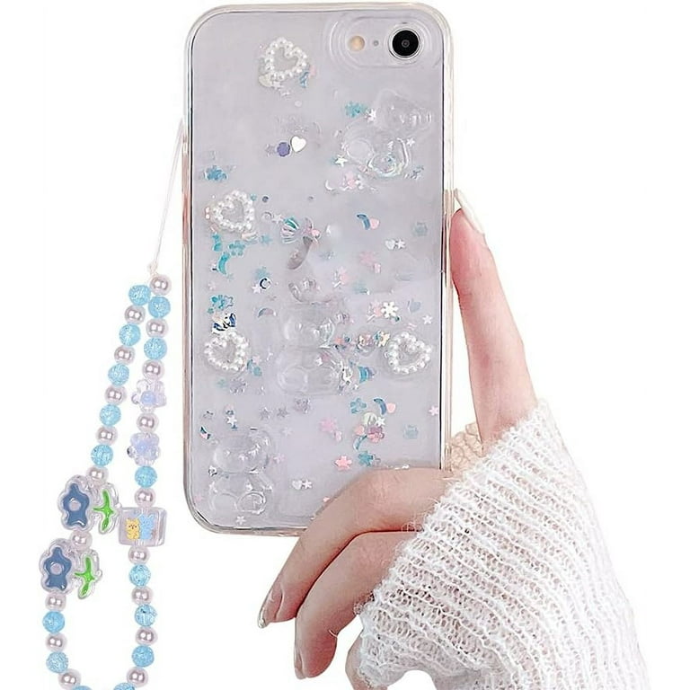 【グッチ】BlindforLove Bee iPhone7/8/SEケース BG Phone Case for iPhone 7/8/SE with Phone Charm Chain Strap Cute 3D