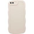 thumbnail image 1 of Phone Case for iPhone 7 Plus/iPhone 8 Plus, Solid Color Curly Wave Frame Soft TPU Bumpers Back Phone Cover for iPhone 7 Plus / 8 Plus (5.5 inch), Cute iPhone Case for Women Girls, White, 1 of 13