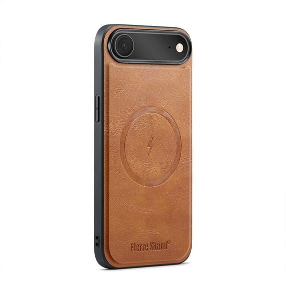 Phone Case for iPhone Air, Compatible with MagSafe, PU Leather Back Case, Vintage Protective Ultra Slim Shockproof Classic Durable Magnetic Phone Case for iPhone Air, Brown