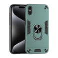 thumbnail image 1 of Phone Case for iPhone X/XS Hybrid Case with Ring Kickstand, Heavy Duty Protection Armor Case with Comfortable Grip Support Magnetic Car Mount for iPhone X/XS - Darkgreen, 1 of 7