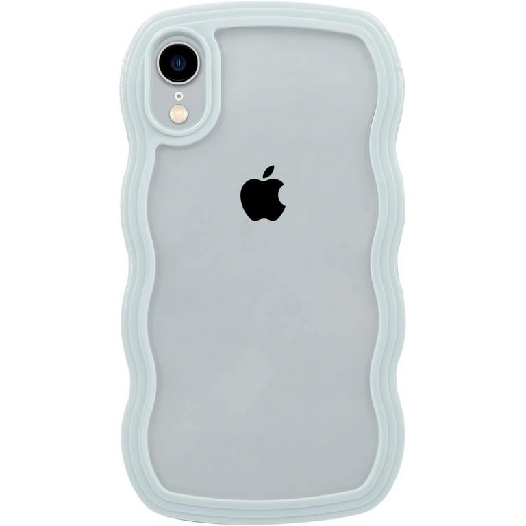Phone Case for iPhone XR Cute Curly Wave Frame Shape Shockproof Soft iPhone Case for Women Girls TPU Bumpers Back Phone Cover for iPhone XR 6.1 inch Light Blue Walmart