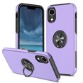 thumbnail image 1 of Phone Case for iPhone XR,[ Military Grade ] Drop Tested Protection Case with Magnetic Car Mount 360°Rotatable Ring Holder, 2-Layer Rugged Hybrid Hard PC Soft Rubber Cover for iPhone XR, Purple, 1 of 7