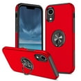 thumbnail image 1 of Phone Case for iPhone XR,[ Military Grade ] Drop Tested Protection Case with Magnetic Car Mount 360°Rotatable Ring Holder, 2-Layer Rugged Hybrid Hard PC Soft Rubber Cover for iPhone XR, Red, 1 of 7