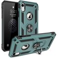 thumbnail image 1 of Phone Case for iPhone XR,[ Military Grade ] Shock-Absorption Bumper Cover iPhone XR Anti-Scratch Case with Ring Car Mount Kickstand for iPhone XR - Teal, 1 of 12