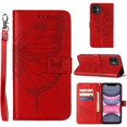 thumbnail image 1 of Phone Case for iPhone XR Wallet,Card Holder [Kickstand][Wrist Strap] Butterfly Floral Embossed for Women PU Leather Flip Protective Cover for iPhone XR Cases 2021 (Red), 1 of 16