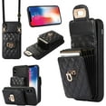 thumbnail image 1 of Phone Case for iPhone Xs X 10 10s Wallet Cover with Credit Card Holder Shoulder Crossbody Strap Long Lanyard Leather Cell Accessories iPhoneX iPhoneXs iPhone10 i PhoneX SX 10x 10xs X’s Women Men Black, 1 of 15