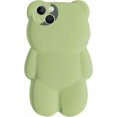 thumbnail image 1 of Phone Cases for iPhone 11 for Women Girls, 3D Silicone Retro Classic Creative Soft Rubber Bumper Cover Cool Fun Thick Protective Case for iPhone 11 (Bear Light Green), 1 of 14