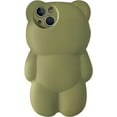 thumbnail image 1 of Phone Cases for iPhone 12 Pro for Women Girls, 3D Silicone Retro Classic Creative Soft Rubber Bumper Cover Cool Fun Thick Protective Case for iPhone 12 Pro (Bear Army Green), 1 of 13