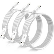 ZAP 3 Pack 6FT i-Phone Charger, Fast Charging USB A Cable Compatible with iPhone 14/13/12/11/Pro, iPad, White