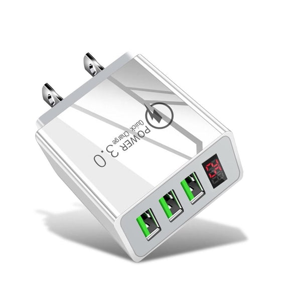 Phone Charger, 4-Port Quick Charge 3.0 Hub with Temp Control & Fast Charging, Pro Charger Wall Charge for Travel & Home,Universal Compatibility for All Phones