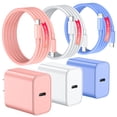 thumbnail image 1 of iPhone Charger USB C Fast Charger, 3 Pack 20W Type C Wall Charger Block with 6FT USB C & L Cable, Compatible with iPhone 16/15 Pro Max/14/13/12/11, Samsung Galaxy, iPad, AirPods, Pixel, 1 of 8