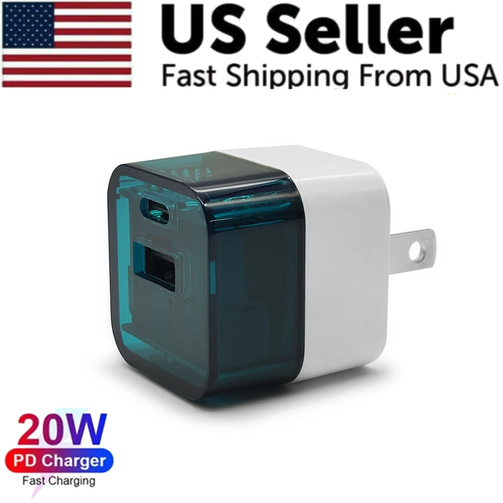 Phone Charger Dual Port 20W Pd Usb C Wall Fast Charger Adapter